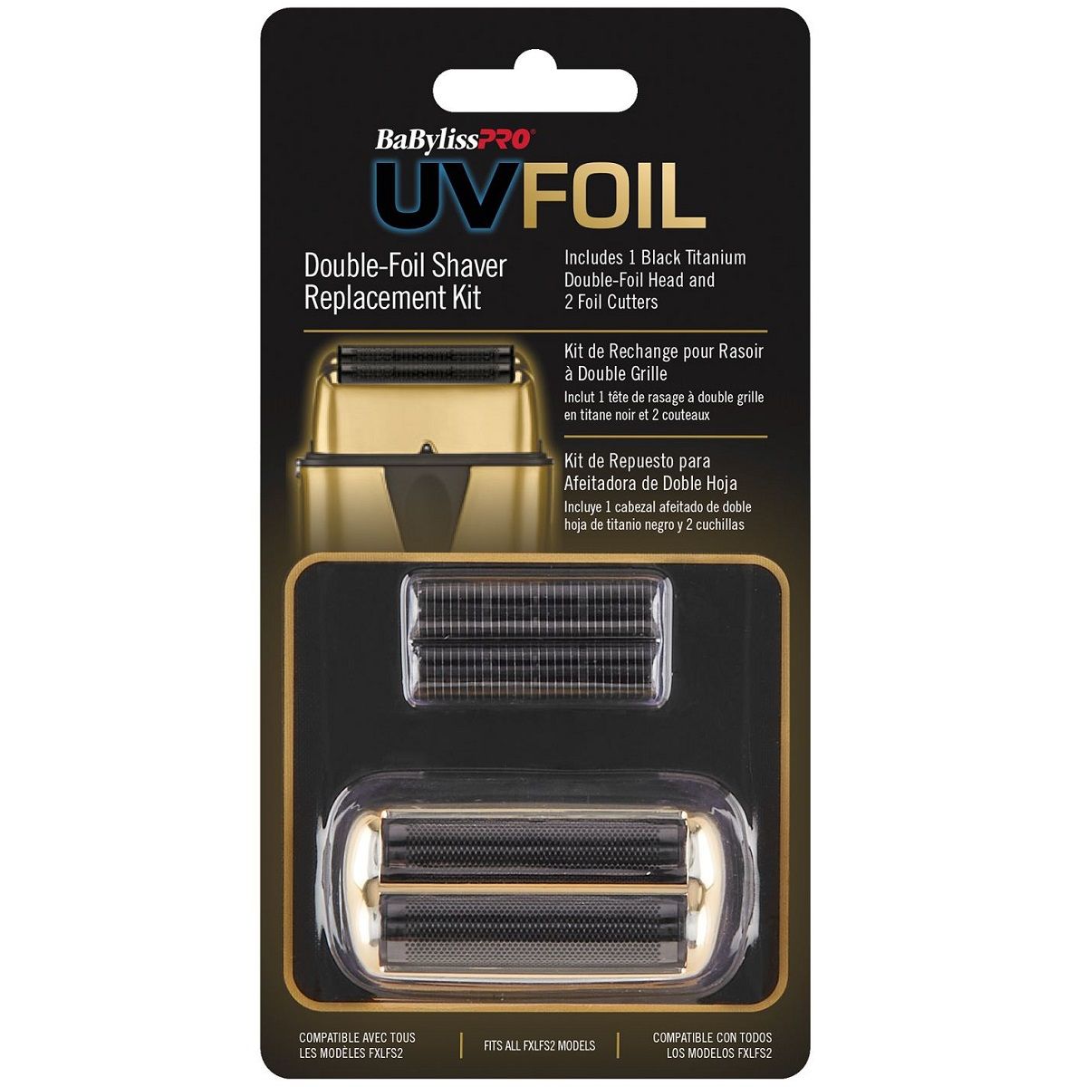 BaBylissPro UVFOIL Double-Foil Shaver Replacement Kit Gold #FXLRF2G