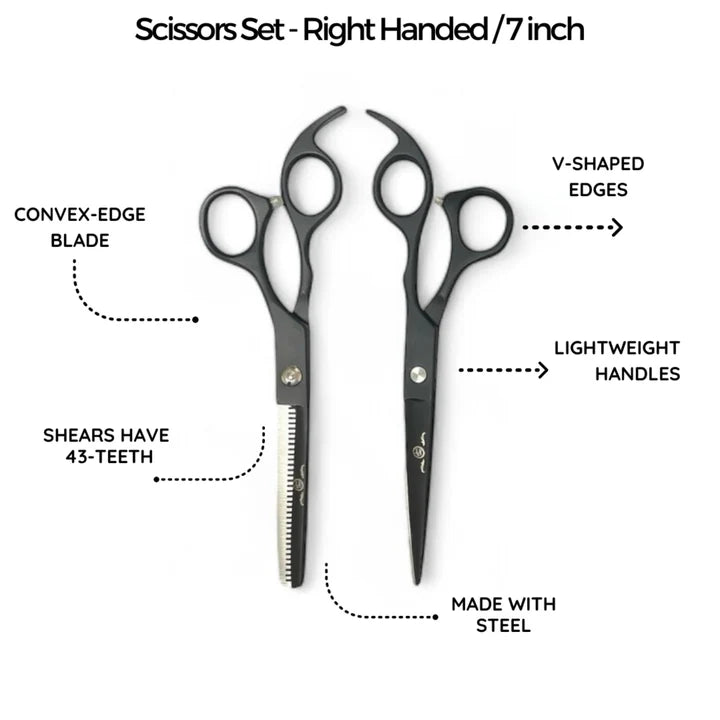 ROLDA SCISSOR & SHEAR SET 7IN BLACK