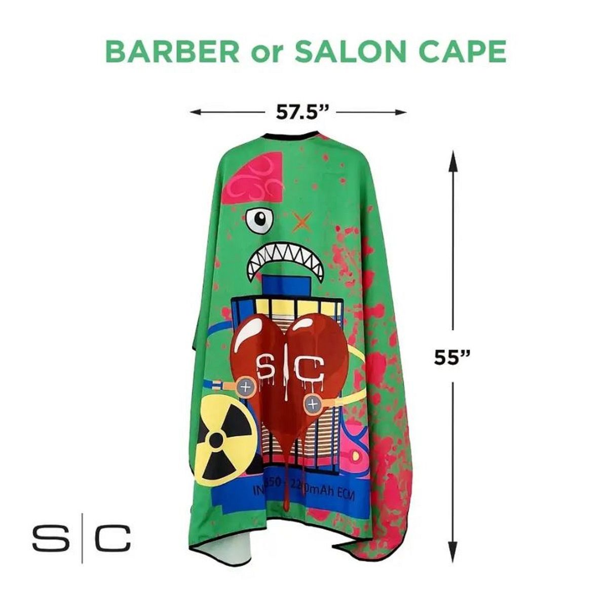 Stylecraft Waterproof Barber/Stylist Radioactive Cape #SC312G