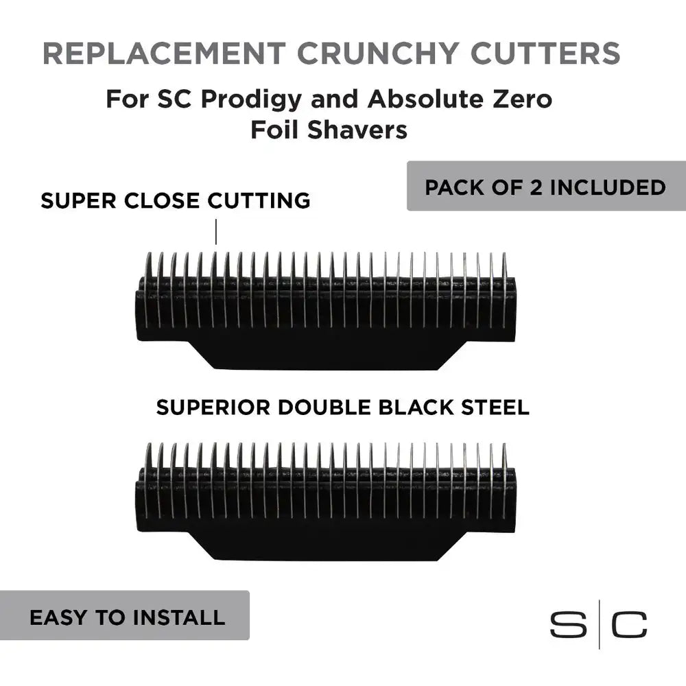 Stylecraft Replacement Crunchy Cutters Set of 2 fits Prodigy and Absolute Zero Shavers Black