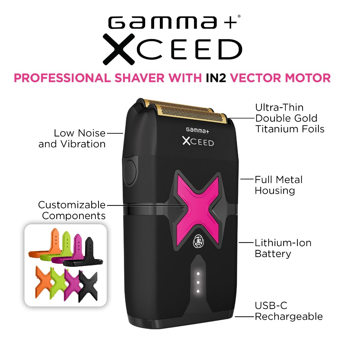 Gamma+ XCEED Professional Shaver with IN2 Vector Motor #GP803B