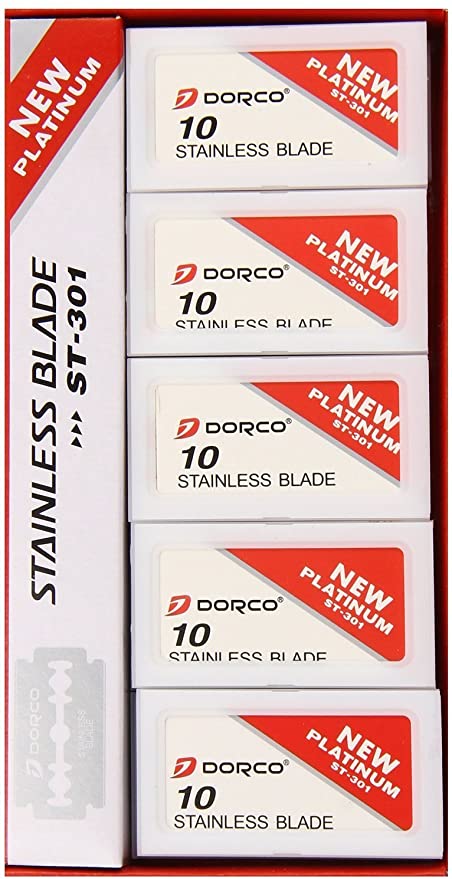 Dorco Platinum Stainless Double Edge Blades - 100 Blades #ST-301
