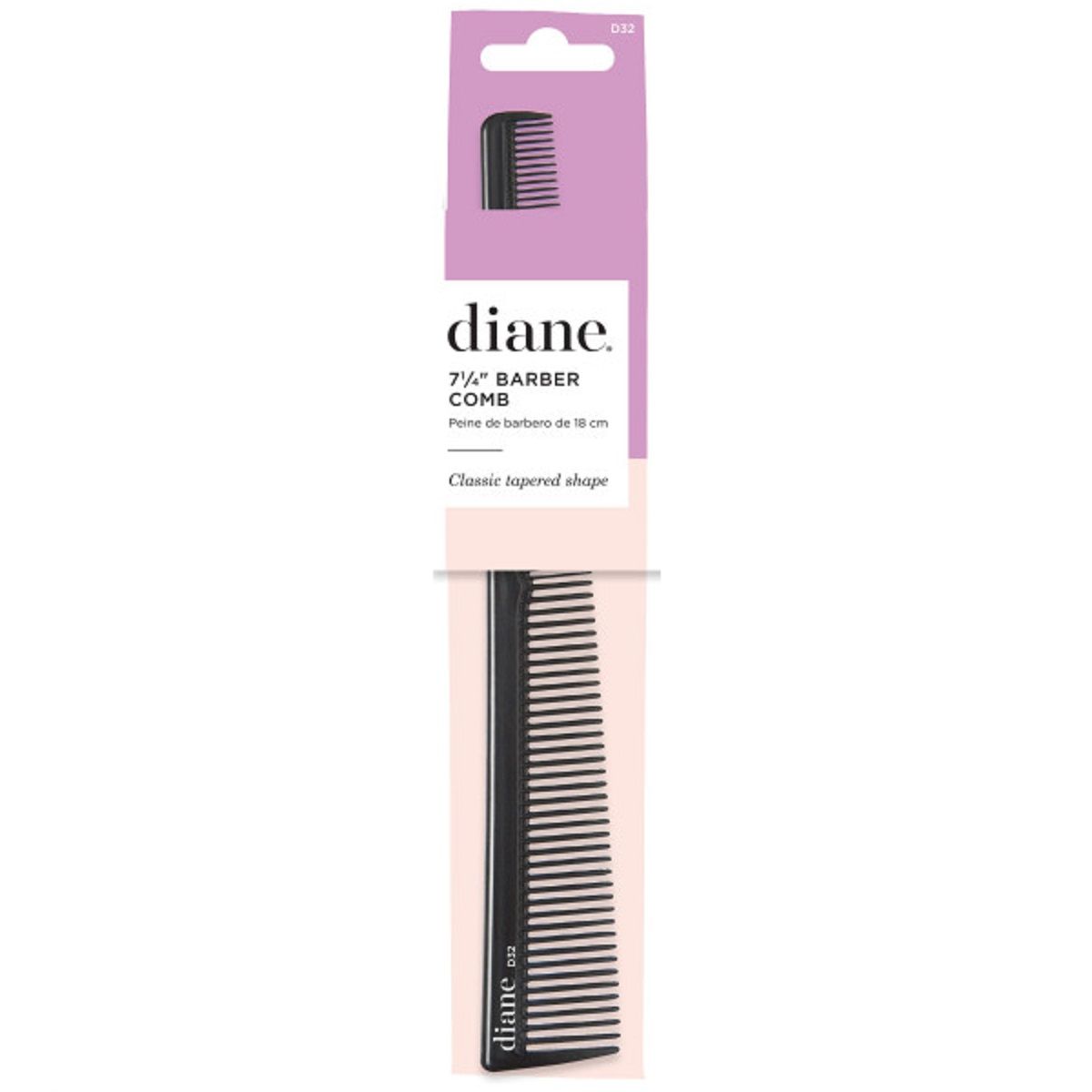 Diane Barber Comb Black - 7 1/4" #D32