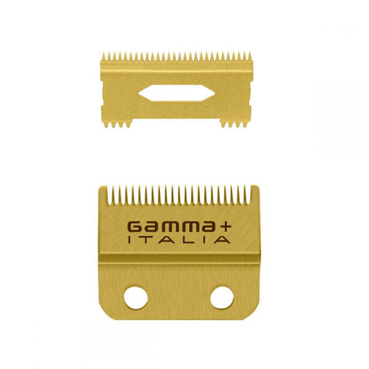 Gamma Fixed Gold fade blade with Gold moving slim deep tooth blade set GP521G