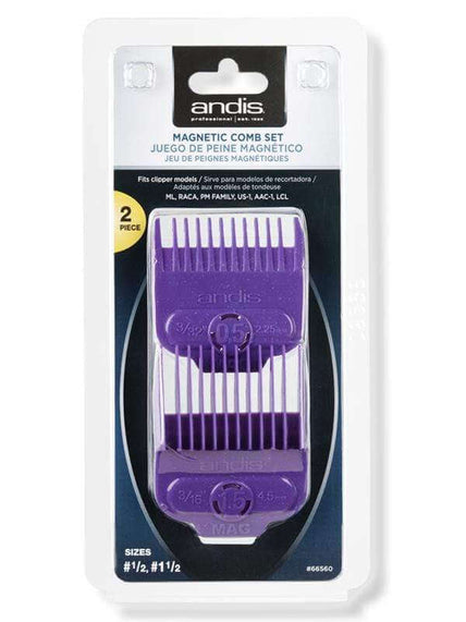 Andis Master Single Magnetic Comb Set Sizes #1/2, #1 1/2 (66560)