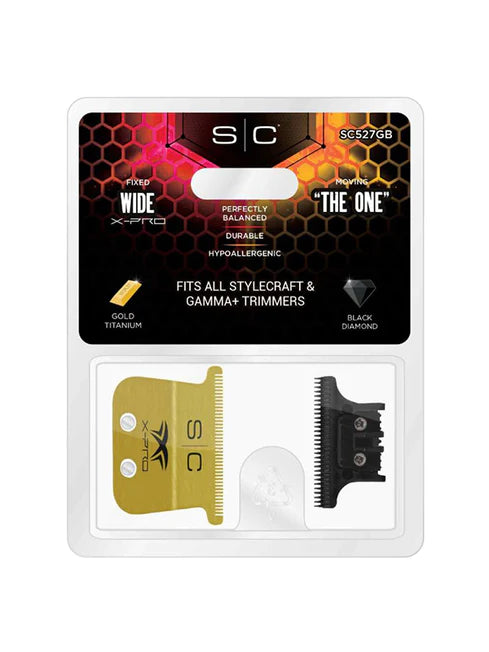 Stylecraft Fixed Gold X-Pro Wide Trimmer Blade with DLC Deep Tooth Cutter (SC527GB)
