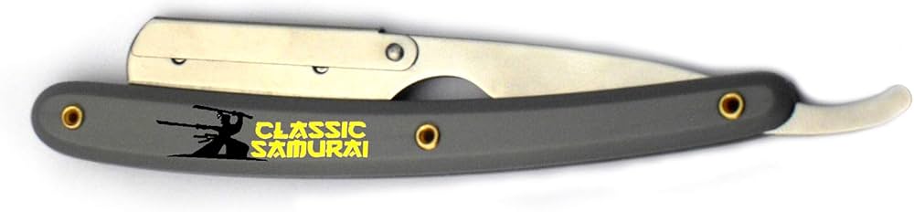 Classic Samurai Stainless Steel and plastic Professional Barber Straight Edge Razor