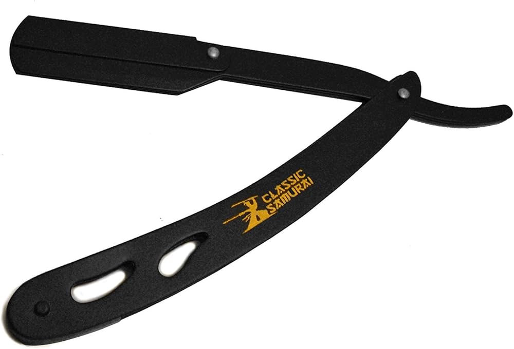 Classic Samurai Stainless Steel and plastic Professional Barber Straight Edge Razor