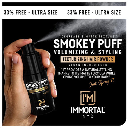 IMMORTAL NYC Smokey Puff Volumizing & Styling Texturizing Hair Powder- Black