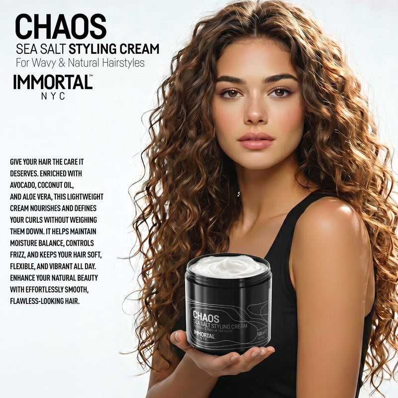 IMMORTAL NYC CHAOS SEA SALT STYLING CREAM 500ML