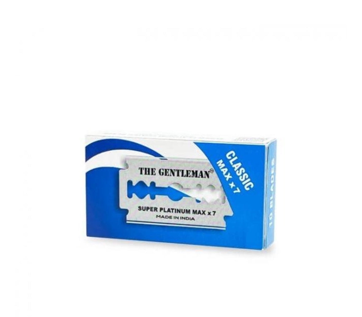 The Gentleman Super Platinum Stainless Steel Double Edge Safety Razor Blades pack of ten blades