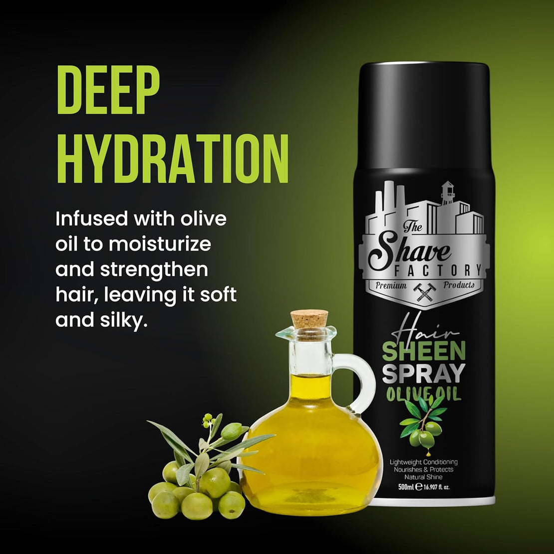 The Shave Factory Hair Sheen Spray-Olive Oil