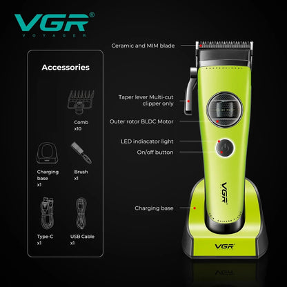 VGR Professional Hair Clipper- Outer Rotor BLDC Motor #V-880C