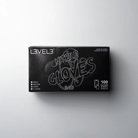 Level 3 Nitrile Gloves 100 pcs- Black [Small]