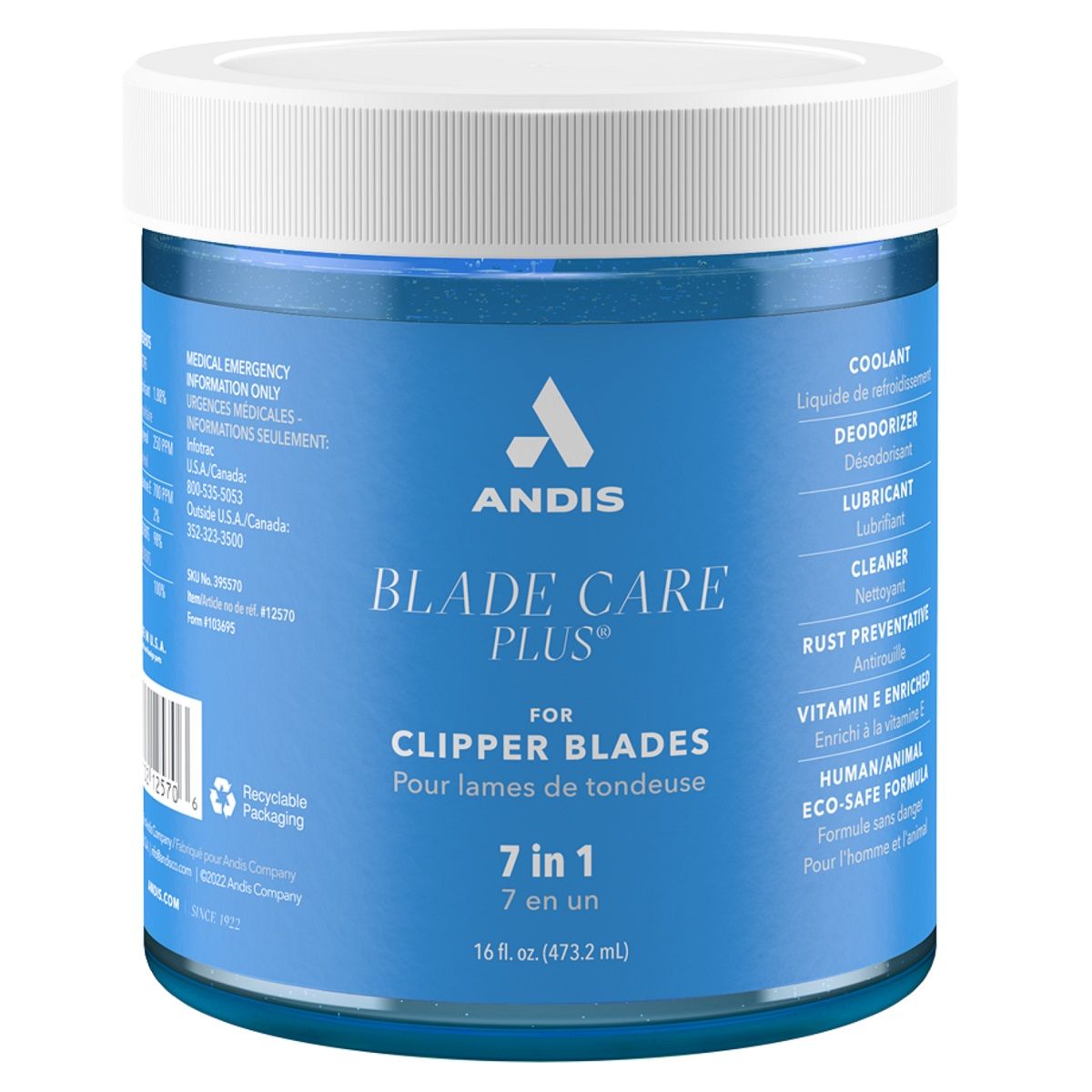 Andis Blade Care Plus for Clipper Blades - Jar 16oz #12570