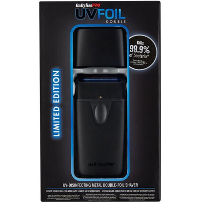 BaByliss Pro LIMITED EDITION UVFOIL UV-Disinfecting Metal Double Foil Shaver - Matte Black #FXLFS2MB