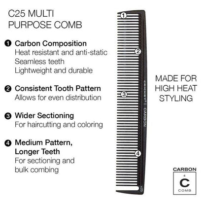 Cricket Carbon Multi-Purpose Comb #C25