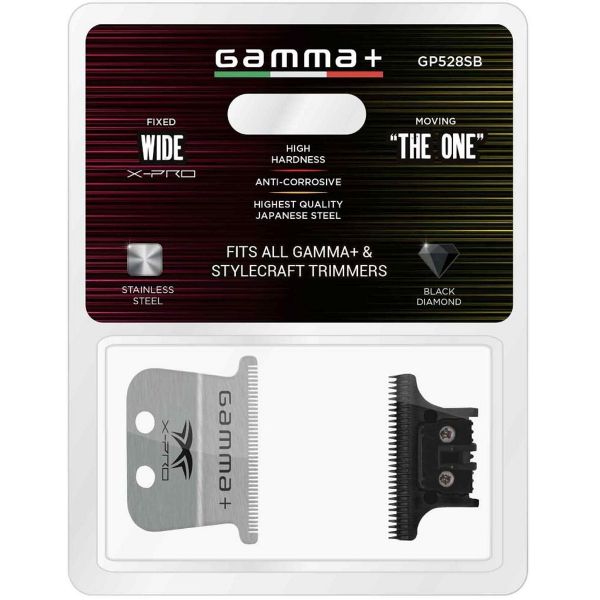 Gamma+ Fixed X-Pro Wide Stainless Steel Trimmer Blade with DLC Cutter #GP528SB