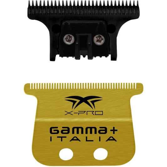 Gamma+ Replacement Fixed Gold Titanium X-Pro Wide Hair Trimmer Blade with DLC The One Cutter Set #GP527GB