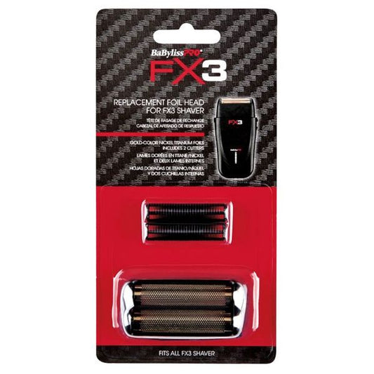 BaByliss Pro FX3 Replacement Foil & Cutter For FX3 Shaver - Black