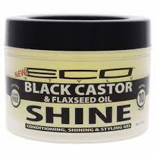 ECO STYLE BLACK CASTOR & FLAX SEED OIL SHINE GEL - MAX HOLD