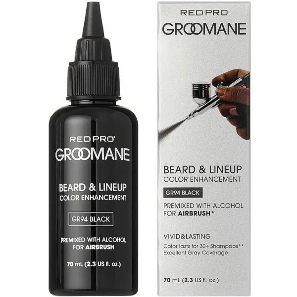 Red Pro GROOMANE #GR94 Beard & Lined Color Enhancement - Premixed for Airbrush Use 2.3 oz (Black