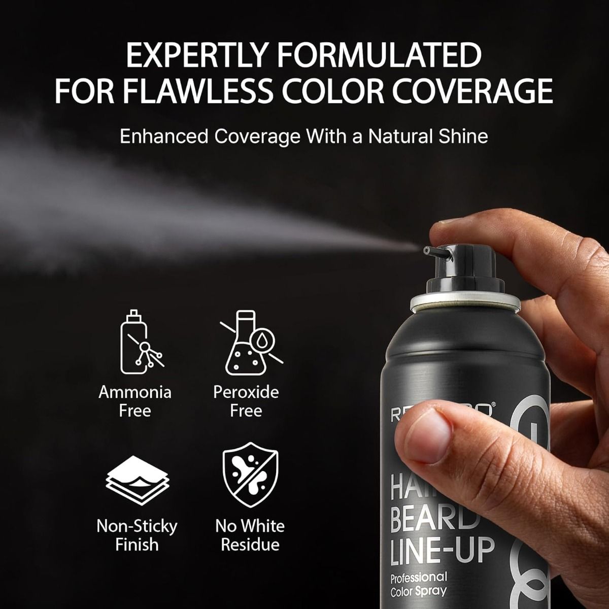 Red Pro GROOMANE Hair & Beard Line-Up Color Spray 6.6oz (Black #GR31)