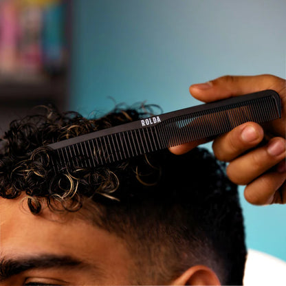 Rolda - Men's Barber Hair Styling Comb | 7-in, Carbon-Fiber, Static Free