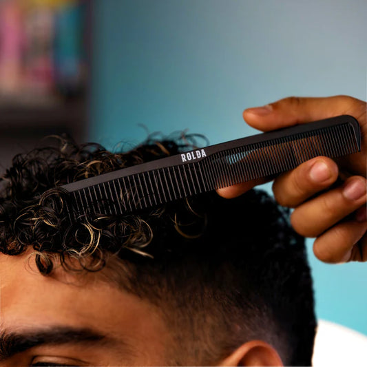 Rolda - Men's Barber Hair Styling Comb | 7-in, Carbon-Fiber, Static Free