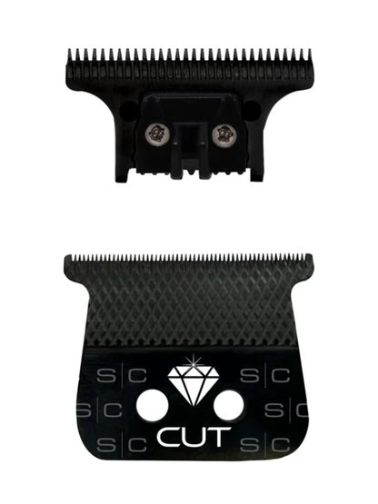 StyleCraft Diamond Cut Fixed Black Diamond DLC Hair Trimmer Blade with The One Cutter Set Replacement Blade #SC541B