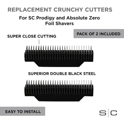 Stylecraft Replacement Crunchy Cutters Set of 2 fits Prodigy and Absolute Zero Shavers Black