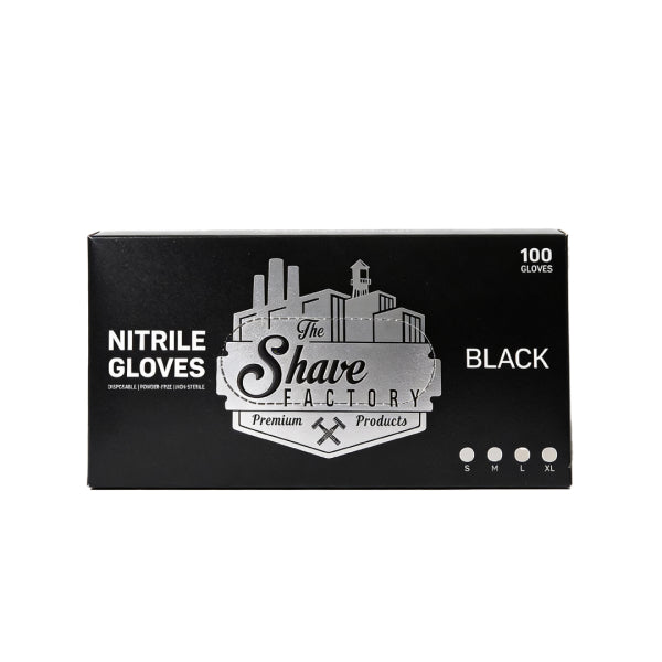 Shave Factory Nitrile Gloves | 100ct | Black