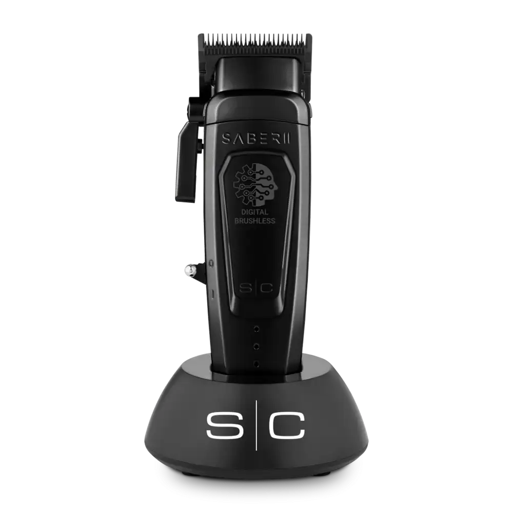 STYLECRAFT Saber 2 Clipper - Professional Cordless Modular Hair Clipper with High-Torque Digital Brushless Motor in Black #SC617B