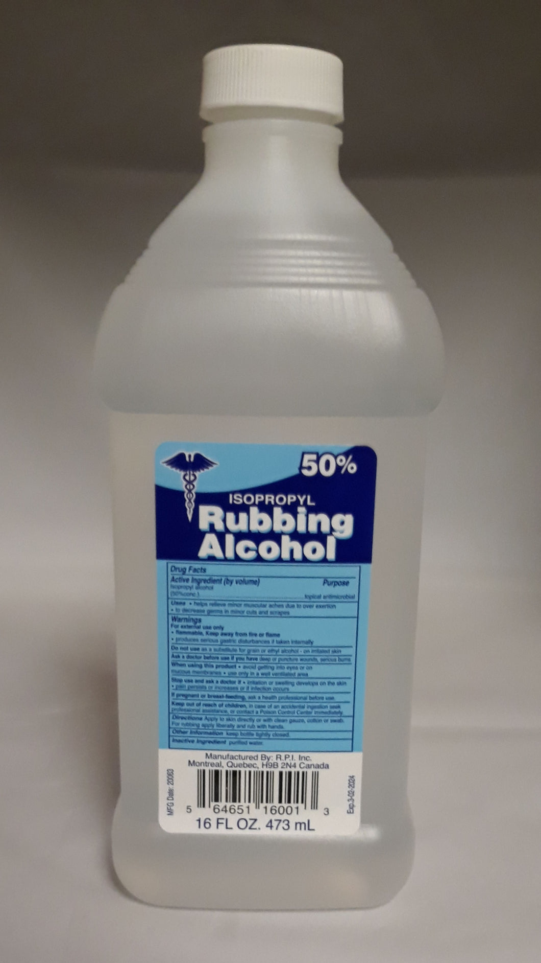 Rubbing Alcohol 50% 16 oz