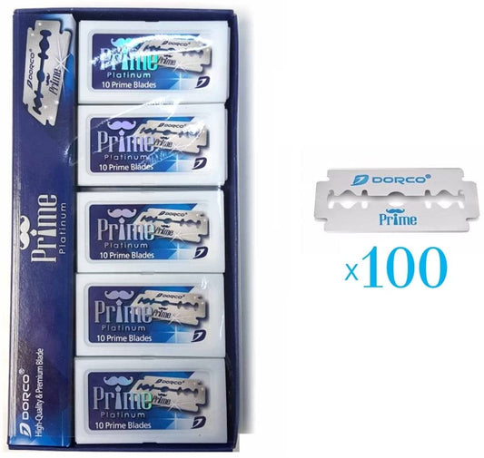 Dorco Prime Platinum Double Edge Blades - 100 Blades #STP-301