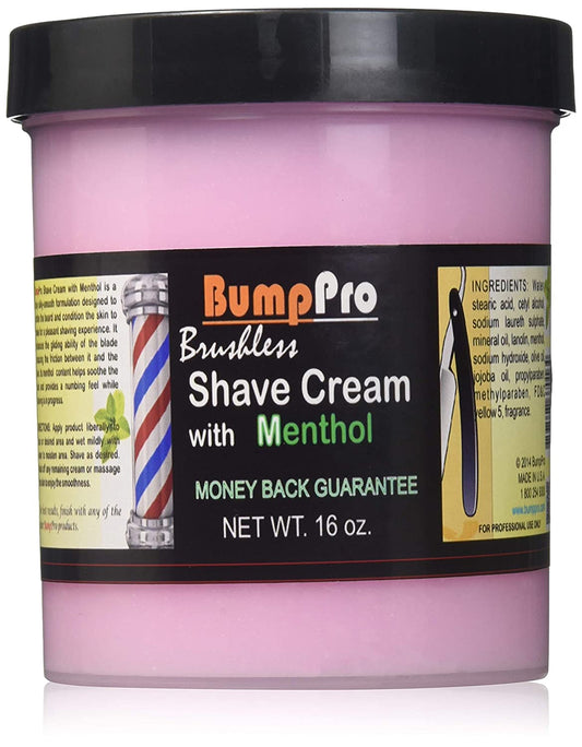 BumpPro Brushless Shave Cream with Menthol 16 oz