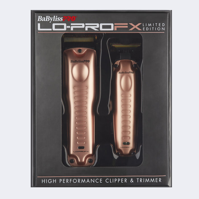 BaBylissPro Limited Edition Lo-PROFX High-Performance Clipper & Trimmer Gift Set (GOLD) Item No. FXHOLPKLP-G BaBylissPro Limited Edition Lo-PROFX High-Performance Clipper & Trimmer Gift Set (ROSE GOLD) Item No. FXHOLPKLP-RG