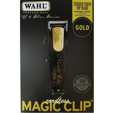 Load image into Gallery viewer, WAHL 5 STAR LIMITED EDITION BLACK &amp; GOLD CORDLESS MAGIC CLIP CLIPPER #8148-100 (DUAL VOLTAGE)

