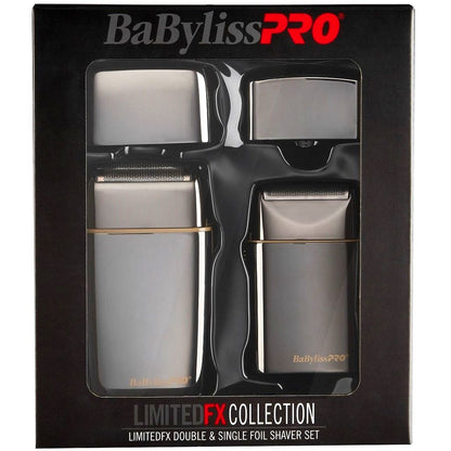BaBylissPro LIMITEDFX Collection - Silverfx Limited Edition Gunmetal Double & Single Foil Shaver Combo #FXFSHOLPK2GMG