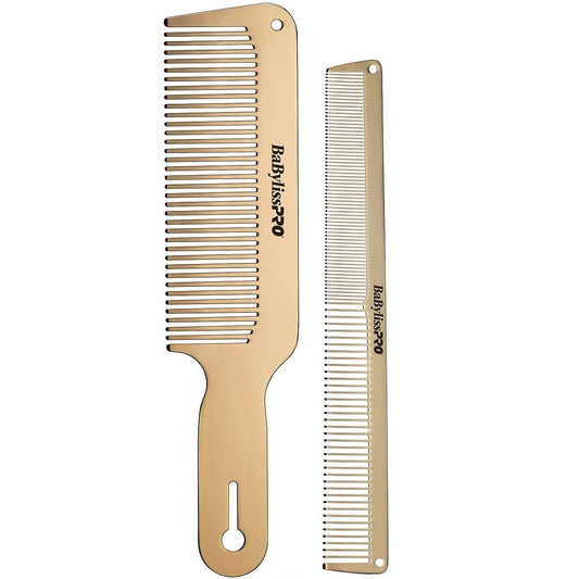 BaBylissPro BARBERology GOLDFX Metal Comb Set #BCOMBSET2G