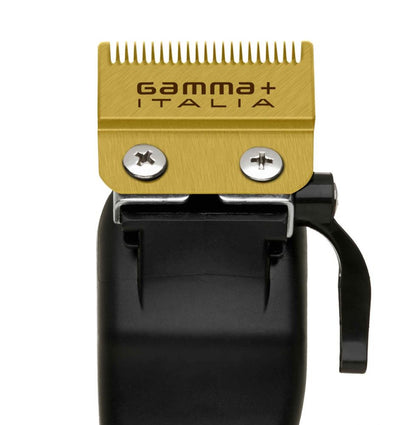 Gamma Fixed Gold fade blade with Gold moving slim deep tooth blade set