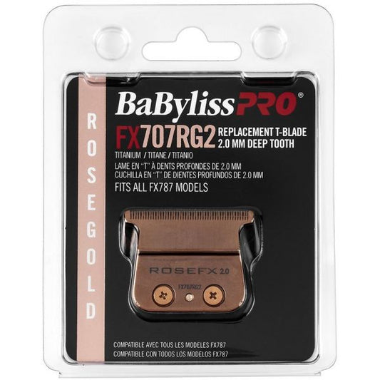 BaByliss Pro Replacement Rose Gold Titanium 2.0mm Deep Tooth T-Blade #FX707RG2