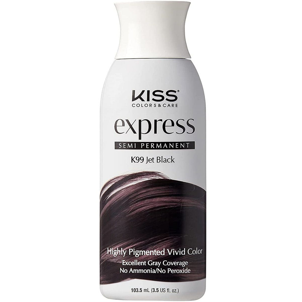 Kiss Express Semi Permanent Hair Color #K99 Jet Black 3.5 oz