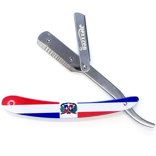 Nexxzen Professional Barber Swing Lock All Metal Razor - Dominican Flag (NZR040-DF)