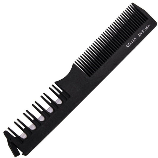 Vincent 2-Way Carbon Razor Comb ONE EYE #VT1723